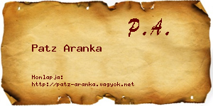 Patz Aranka névjegykártya